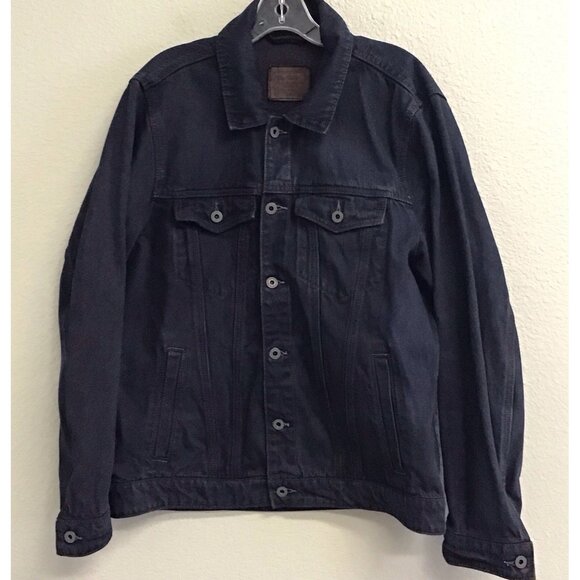 Abercrombie & Fitch Jacket Mens XL Darkwash Jean Denim Trucker Pockets - Picture 1 of 9